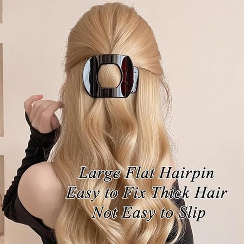 Hailoyearn Flat Hair Clips for Women - Solid Color Lay Flat Claw Clips for Thick/Thin Hair, Casual Versatile Hair Clip (Brown, White, 18 Count Pack of 4) - görsel 6