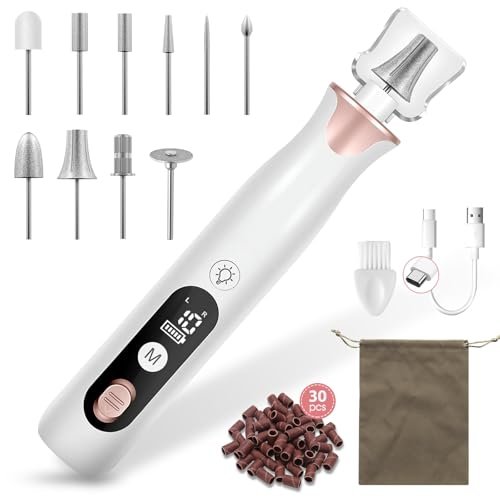Haootadiy Cordless Electric Nail Drill File - Professional Rechargeable Nail Filer Buffer Set for Manicure Pedicure with Bits & Sanding Bands, for Women & Men Avelisse