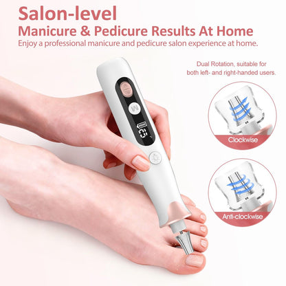Haootadiy Cordless Electric Nail Drill File - Professional Rechargeable Nail Filer Buffer Set for Manicure Pedicure with Bits & Sanding Bands, for Women & Men Avelisse