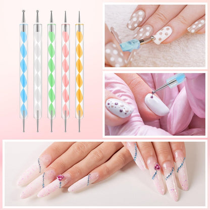 CHEMAILON 25-Piece Nail Art Tools Set - Professional Nail Brush Set with Palette, Stand, and Silicone Engraving Pen for DIY Home Manicure