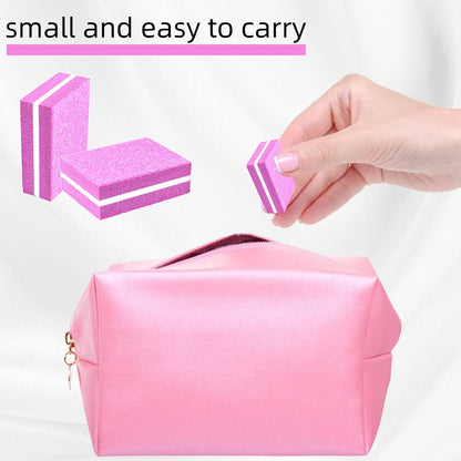 50 Pack Mini Nail Buffers, 100/180 Grit Double-Sided Buffing Blocks for Acrylic & Natural Nails, Manicure & Pedicure, Salon & Home Use (Multi-Colored)