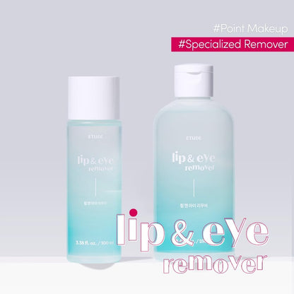 ETUDE Lip & Eye Remover - Gentle Water and Oil Formula, 8.45 fl.oz (250ml) - Deep Cleansing Makeup Remover for Sensitive Skin, Korean Skin Care Avelisse