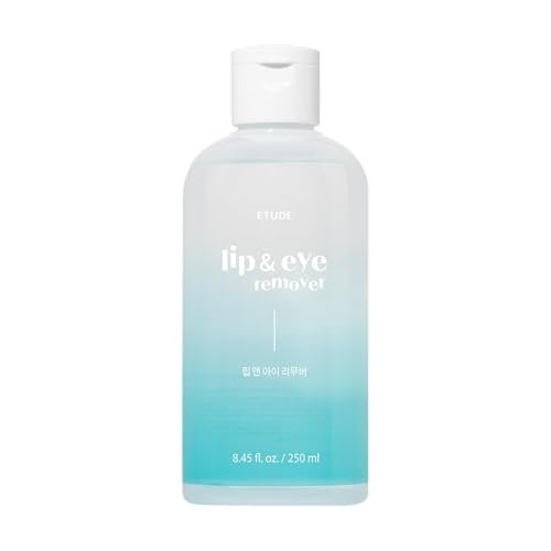 ETUDE Lip & Eye Remover - Gentle Water and Oil Formula, 8.45 fl.oz (250ml) - Deep Cleansing Makeup Remover for Sensitive Skin, Korean Skin Care Avelisse
