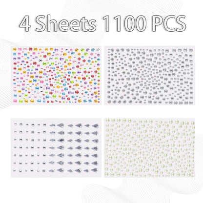 Self-Adhesive Face Gems & Body Glitter: Festival Rave Essentials - Temporary Tattoo Rhinestones for Women