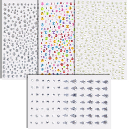 Self-Adhesive Face Gems & Body Glitter: Festival Rave Essentials - Temporary Tattoo Rhinestones for Women