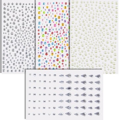 Self-Adhesive Face Gems & Body Glitter: Festival Rave Essentials - Temporary Tattoo Rhinestones for Women