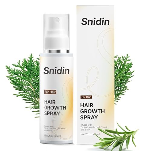 Snidin Hair Growth Spray – Biotin & Rosemary Oil Multi-Effect Scalp Treatment for Thinning Hair with Ginseng & Arborvitae – 60ml Avelisse