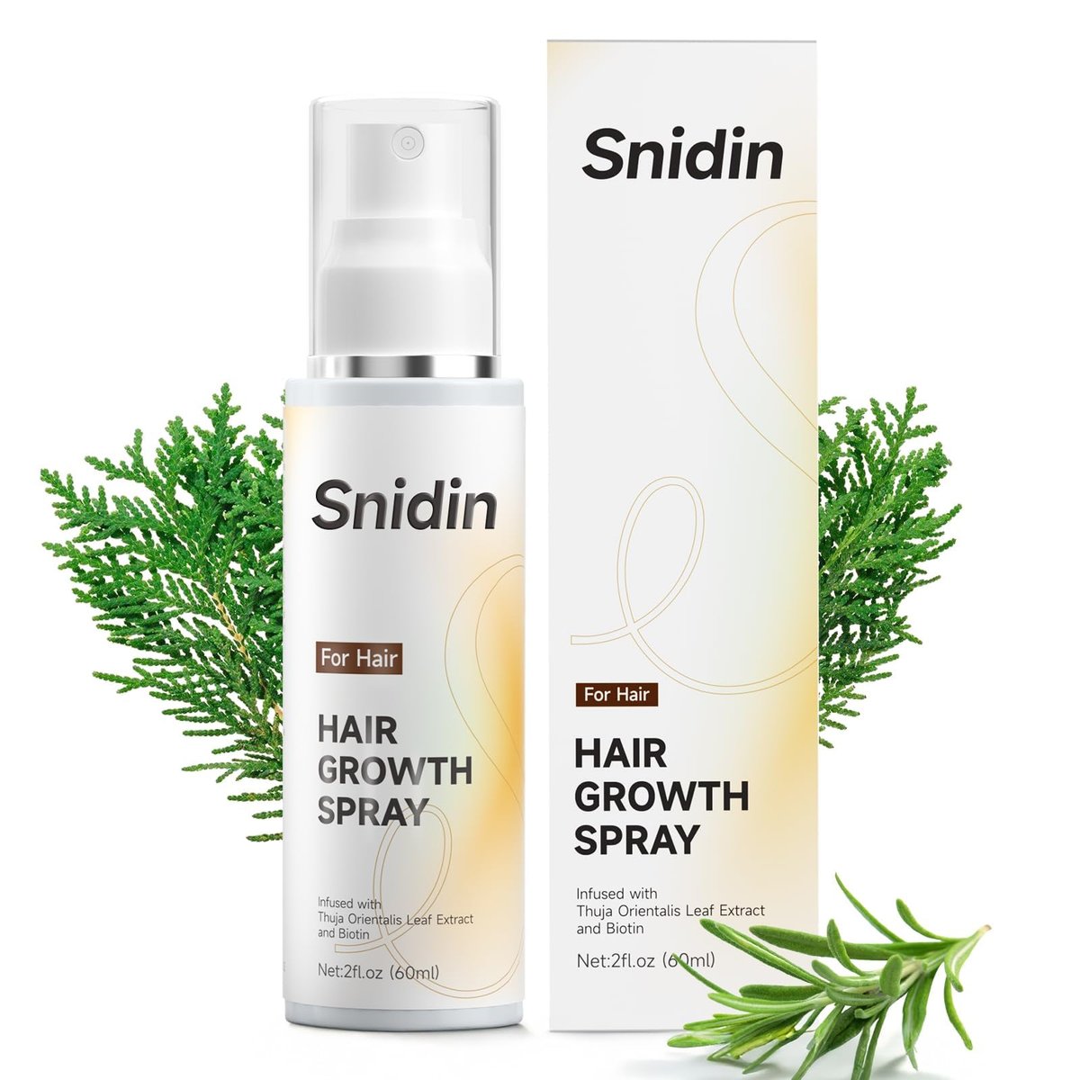 Snidin Hair Growth Spray – Biotin & Rosemary Oil Multi-Effect Scalp Treatment for Thinning Hair with Ginseng & Arborvitae – 60ml Avelisse