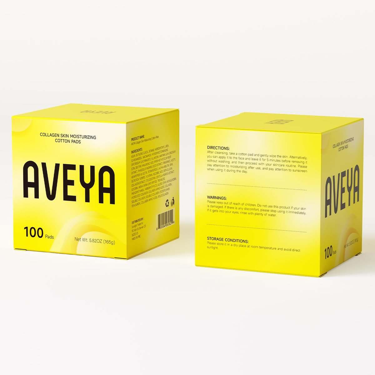 AVEYA Snail Mucin Toner Pads with Collagen & Niacinamide - Hydrating Facial Peeling Pads for Glass Skin & Dark Spots - Pore Minimizing & Brightening Treatment with Peptides & Cica - 100 Count Avelisse