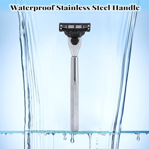 Ergonomic Metal Razor Handle Compatible with Gillette Mach 3 - Reusable, Precision Shaving (Handle Only, No Blades) Avelisse