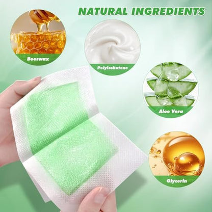 116PCS Wax Strips for Hair Removal - Facial & Body Waxing Kit for Women, Includes 8 Oil Wipes, All Skin Types