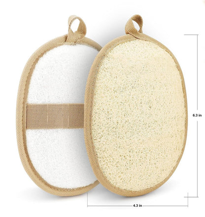 Natural Loofah Exfoliating Body Scrubber Pads – 100% Plant-Based Shower Luffa Sponge (3-Pack) Avelisse
