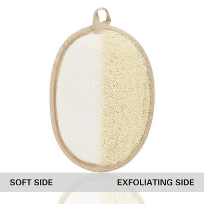 Natural Loofah Exfoliating Body Scrubber Pads – 100% Plant-Based Shower Luffa Sponge (3-Pack) Avelisse