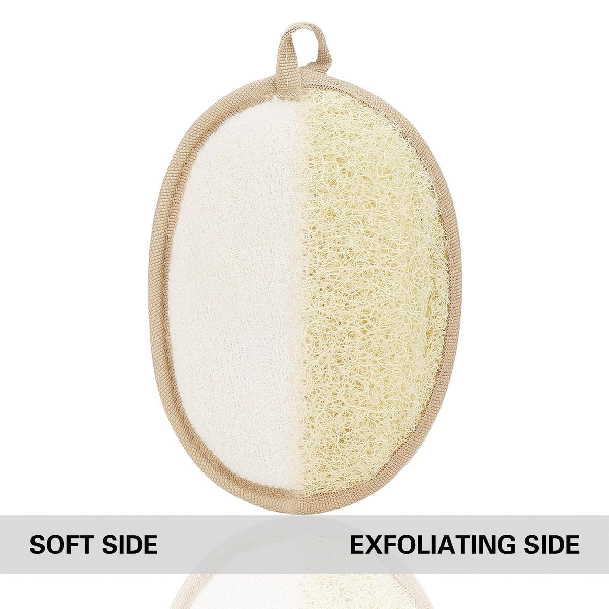 Natural Loofah Exfoliating Body Scrubber Pads – 100% Plant-Based Shower Luffa Sponge (3-Pack) Avelisse