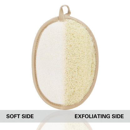 Natural Loofah Exfoliating Body Scrubber Pads – 100% Plant-Based Shower Luffa Sponge (3-Pack) Avelisse