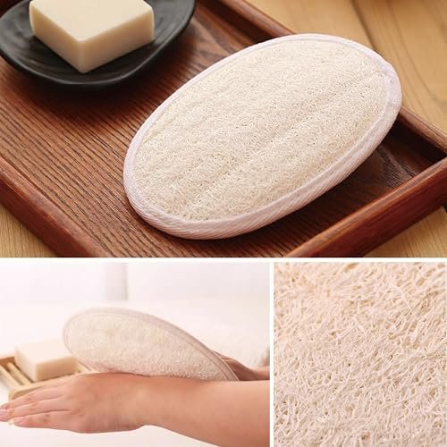Natural Loofah Exfoliating Body Scrubber Pads – 100% Plant-Based Shower Luffa Sponge (3-Pack) Avelisse