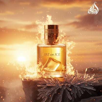 Lattafa Fire On Ice Eau de Parfum – Fruity, Spicy, Woody, Ambery Unisex Fragrance, 110 ml