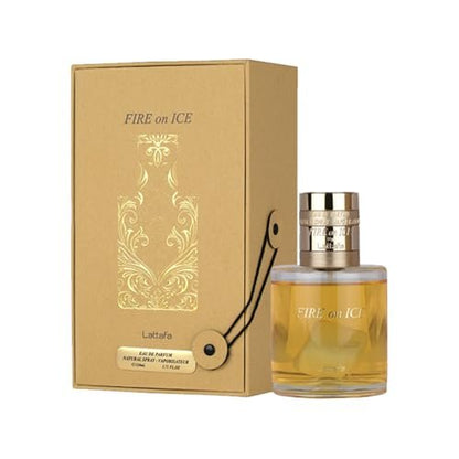 Lattafa Fire On Ice Eau de Parfum – Fruity, Spicy, Woody, Ambery Unisex Fragrance, 110 ml