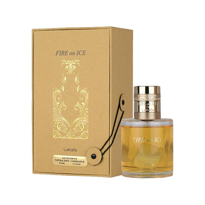Lattafa Fire On Ice Eau de Parfum – Fruity, Spicy, Woody, Ambery Unisex Fragrance, 110 ml