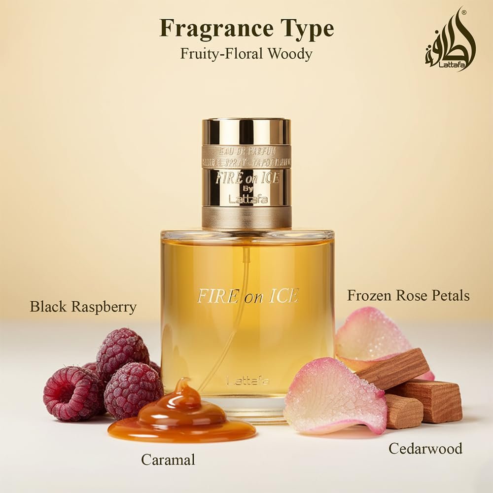 Lattafa Fire On Ice Eau de Parfum – Fruity, Spicy, Woody, Ambery Unisex Fragrance, 110 ml - görsel 13