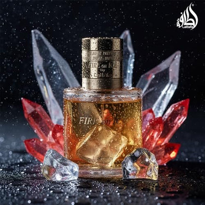 Lattafa Fire On Ice Eau de Parfum – Fruity, Spicy, Woody, Ambery Unisex Fragrance, 110 ml