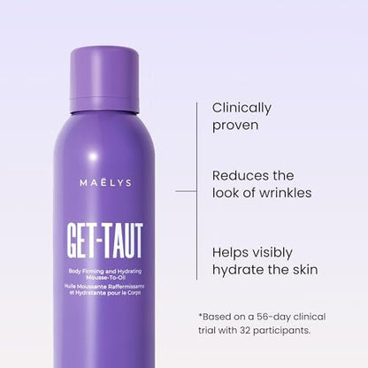 MAËLYS GET-TAUT Hydrating Mousse-to-Oil Body Oil - Glaucine & Sacha Inchi Nourishing Formula for Dry or Crepey Skin - Silky Body Oil for Women (6.7 oz) Avelisse