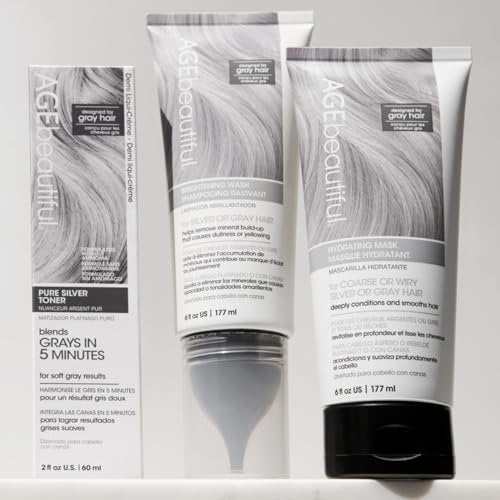 AGE beautiful Hydrating Mask for Wiry, Coarse Silver or Gray Hair – Deep Conditioning Treatment with Silk Amino Acids & Keratin, Reduces Frizz for Smooth, Shiny Hair - görsel 10