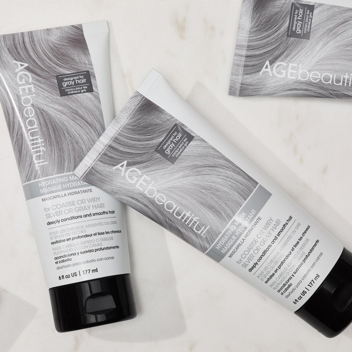 AGE beautiful Hydrating Mask for Wiry, Coarse Silver or Gray Hair – Deep Conditioning Treatment with Silk Amino Acids & Keratin, Reduces Frizz for Smooth, Shiny Hair - görsel 7