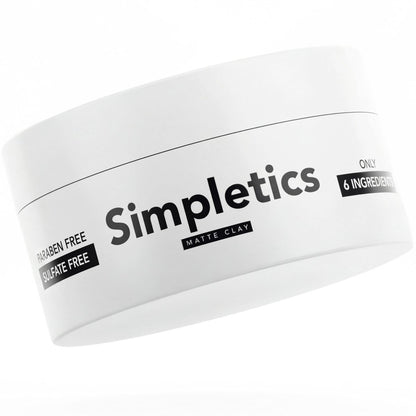 Simpletics Hair Clay for Men – Natural 6 Ingredient Matte Styling Clay with Beeswax & Coconut Oil, Strong Hold, Water Based, Non-Greasy, Vanilla Scent – 2 oz Avelisse