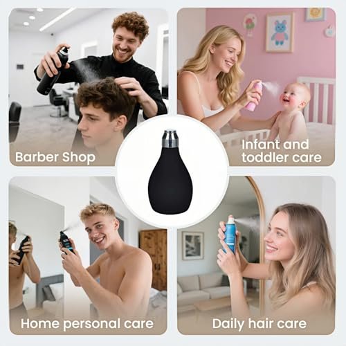 RyanDesign Refillable Hair Powder Spray Bottle (3.38 oz) - Leakproof Silicone Dispenser for Dry Shampoo, Volume Powder & Talc | Salon Precision, Travel-Friendly Design - Black - görsel 12