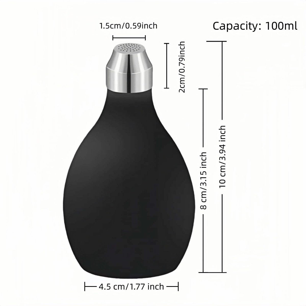 RyanDesign Refillable Hair Powder Spray Bottle (3.38 oz) - Leakproof Silicone Dispenser for Dry Shampoo, Volume Powder & Talc | Salon Precision, Travel-Friendly Design - Black - görsel 5