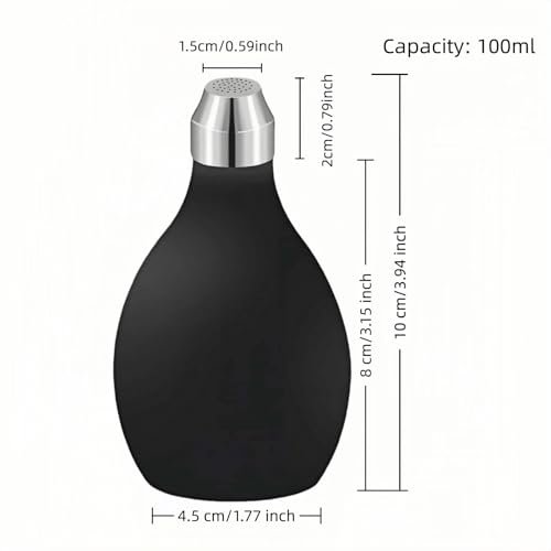 RyanDesign Refillable Hair Powder Spray Bottle (3.38 oz) - Leakproof Silicone Dispenser for Dry Shampoo, Volume Powder & Talc | Salon Precision, Travel-Friendly Design - Black - görsel 6