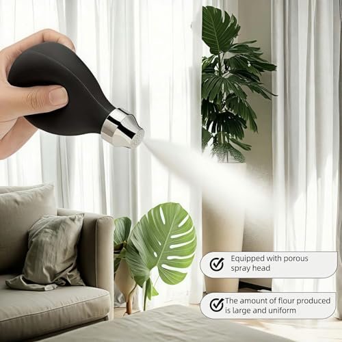 RyanDesign Refillable Hair Powder Spray Bottle (3.38 oz) - Leakproof Silicone Dispenser for Dry Shampoo, Volume Powder & Talc | Salon Precision, Travel-Friendly Design - Black - görsel 4