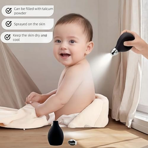 RyanDesign Refillable Hair Powder Spray Bottle (3.38 oz) - Leakproof Silicone Dispenser for Dry Shampoo, Volume Powder & Talc | Salon Precision, Travel-Friendly Design - Black - görsel 8