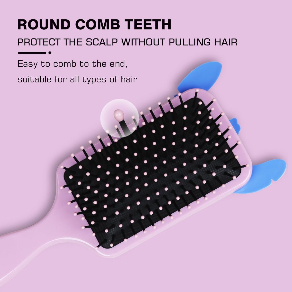 Cute Stitch Professional Detangling Hair Brush – Pink Cartoon Design for Wet & Dry Hair, All Hair Types, Ideal Gift for Girls Avelisse