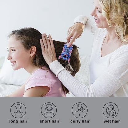 Cute Stitch Professional Detangling Hair Brush – Pink Cartoon Design for Wet & Dry Hair, All Hair Types, Ideal Gift for Girls Avelisse
