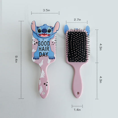 Cute Stitch Professional Detangling Hair Brush – Pink Cartoon Design for Wet & Dry Hair, All Hair Types, Ideal Gift for Girls Avelisse