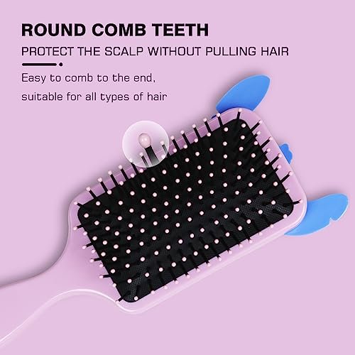 Cute Stitch Professional Detangling Hair Brush – Pink Cartoon Design for Wet & Dry Hair, All Hair Types, Ideal Gift for Girls Avelisse