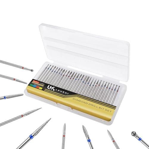 Lkueui Diamond Cuticle Drill Bits for Electric Nail File - 30-Piece Kit (3/32 inch) - Professional Manicure Bits for Gel Removal & Natural Nail Care