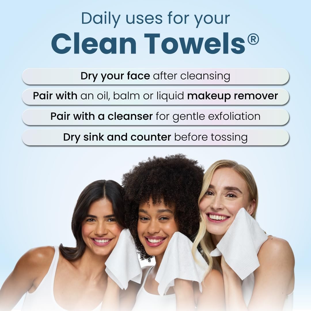 Clean Skin Club Clean Towels® XL Variety 4-Pack Travel Set – Disposable Face Towels with Original, Sensitive, Blemish Control & Healthy Aging – 40 Count Total - görsel 18
