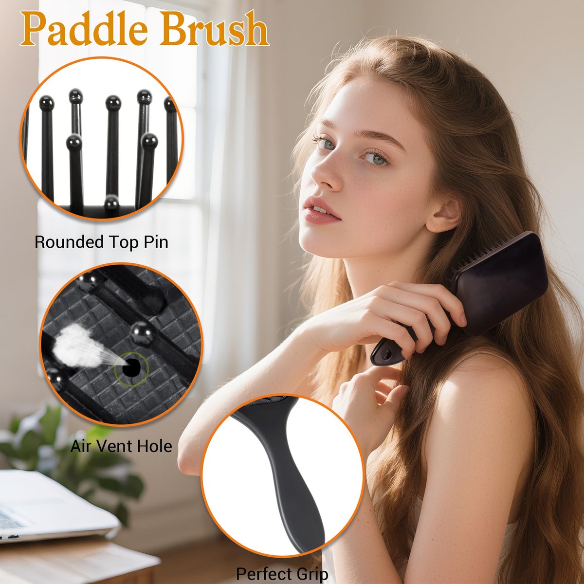 SALONSILK 5-Piece Hair Brush Comb Set for Men and Women – Paddle Styling Brushes, Wide & Fine Tooth Combs, Rat Tail Parting Barber Professional Set for Detangling All Hair Types Avelisse