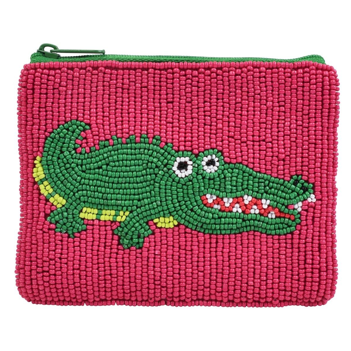 Bamboo Trading Gator Essential Pouch – 4.75-Inch Multicolor Beaded Cosmetic Case - görsel 1