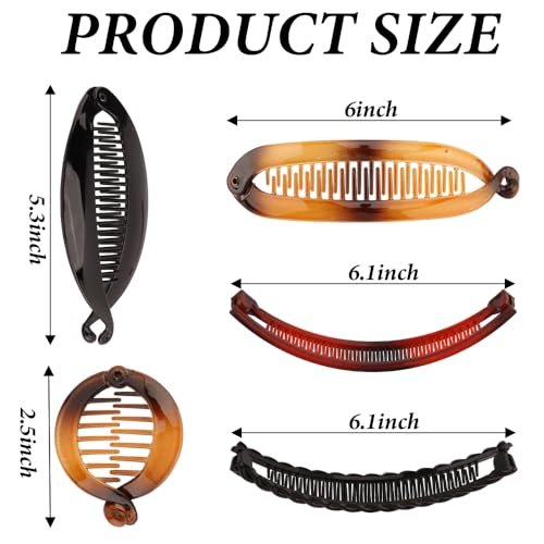15PCS Banana Hair Clips Set for Women - Large, Small, and Mini Sizes for Thick & Thin Hair - Ponytail & Curly Hair Accessories - 5 Unique Styles - Resin Clips - görsel 4