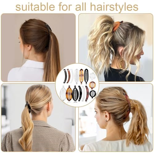15PCS Banana Hair Clips Set for Women - Large, Small, and Mini Sizes for Thick & Thin Hair - Ponytail & Curly Hair Accessories - 5 Unique Styles - Resin Clips - görsel 8