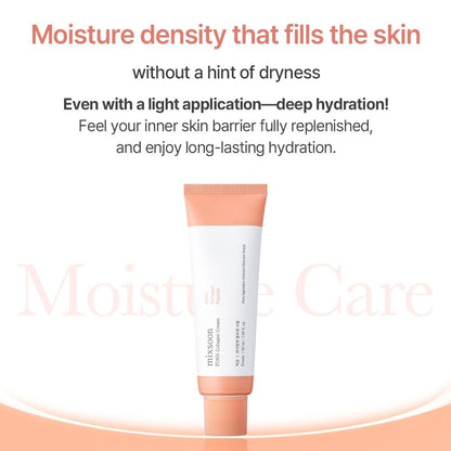 mixsoon PDRN Collagen Cream - Firming, Hydrating & Revitalizing Lightweight Face Gel with Collagen Peptides, Nourishing Moisturizer for Smooth Skin, 50ml / 1.69 fl.oz. Korean Glass Skin Care Avelisse