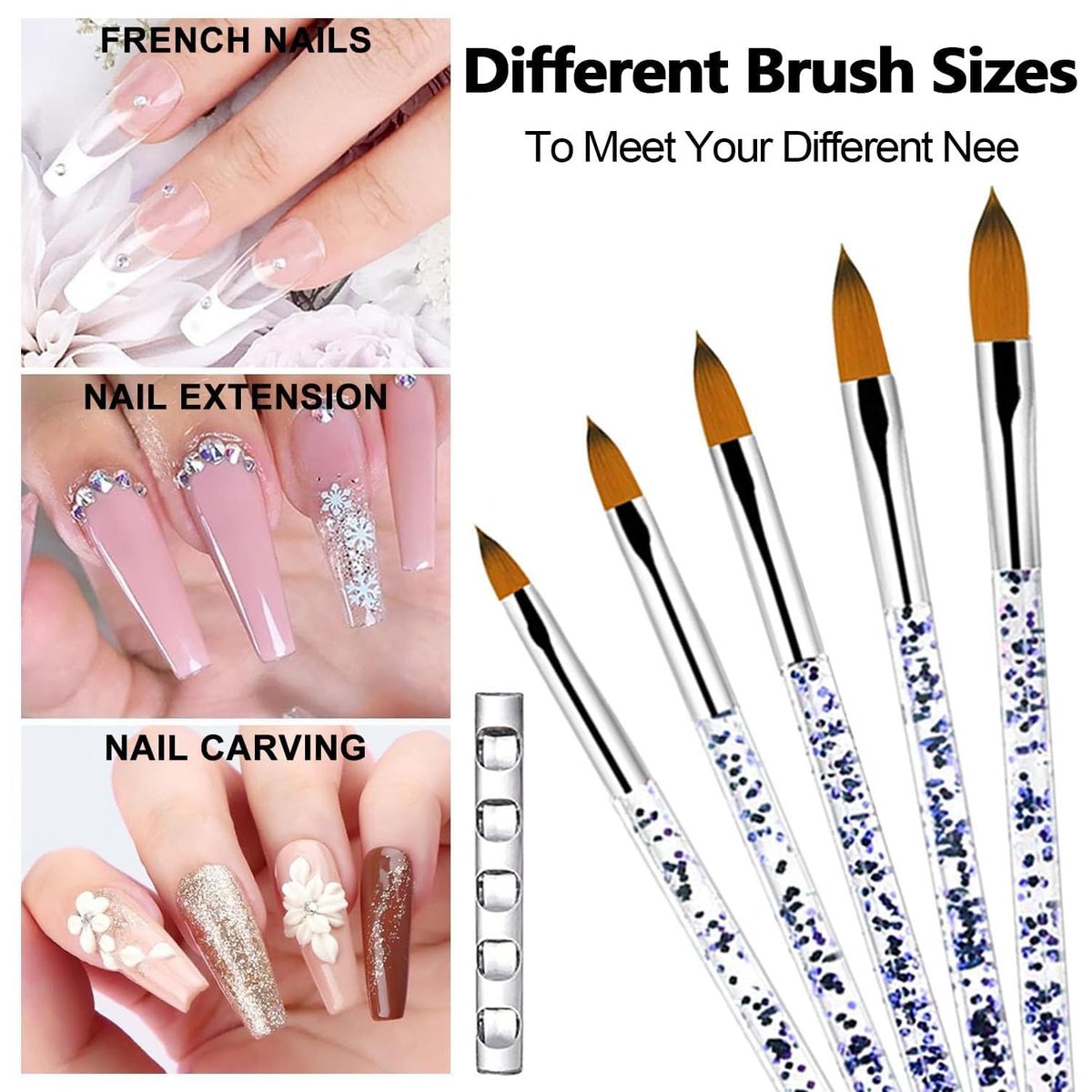 MUSILAN Monomer Acrylic Nail Liquid 4oz – Professional Acrylic Liquid for Acrylic Powder, Non-Yellowing Formula with 5pcs Nail Brush Dappen Dish Set for Beginners & DIY Nail Extension - görsel 11