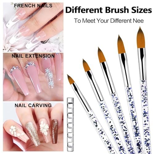 MUSILAN Monomer Acrylic Nail Liquid 4oz – Professional Acrylic Liquid for Acrylic Powder, Non-Yellowing Formula with 5pcs Nail Brush Dappen Dish Set for Beginners & DIY Nail Extension - görsel 12