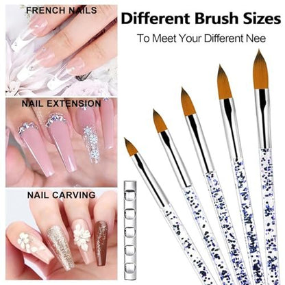 MUSILAN Monomer Acrylic Nail Liquid 4oz – Professional Acrylic Liquid for Acrylic Powder, Non-Yellowing Formula with 5pcs Nail Brush Dappen Dish Set for Beginners & DIY Nail Extension