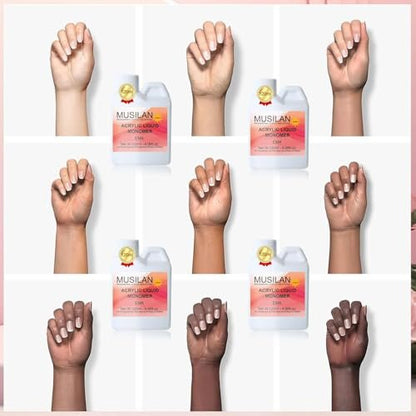 MUSILAN Monomer Acrylic Nail Liquid 4oz – Professional Acrylic Liquid for Acrylic Powder, Non-Yellowing Formula with 5pcs Nail Brush Dappen Dish Set for Beginners & DIY Nail Extension