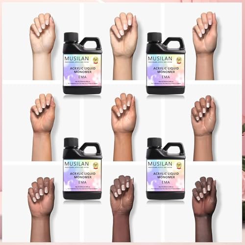 MUSILAN Monomer Acrylic Nail Liquid - 8.45oz Professional MMA-Free Non-Yellowing Monomer for Acrylic Powder, Ideal for Beginners & Salon Nail Extension Carving Avelisse